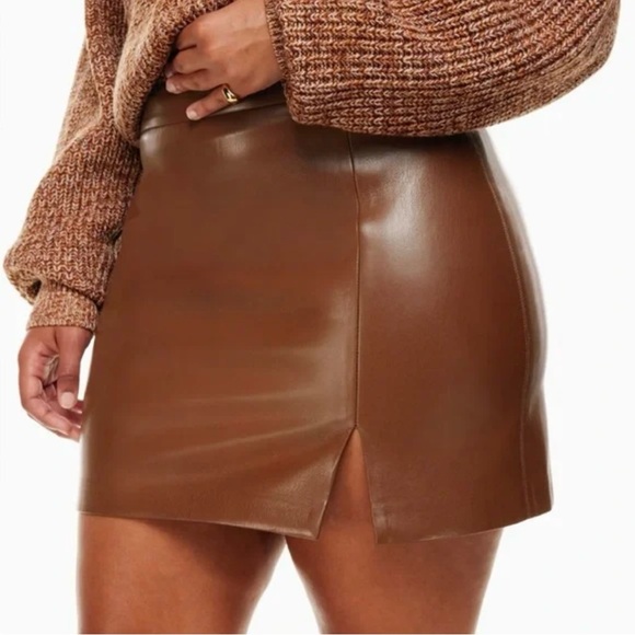 Wilfred Dresses & Skirts - Wilfred Brown Mini Pencil Skirt with Slit